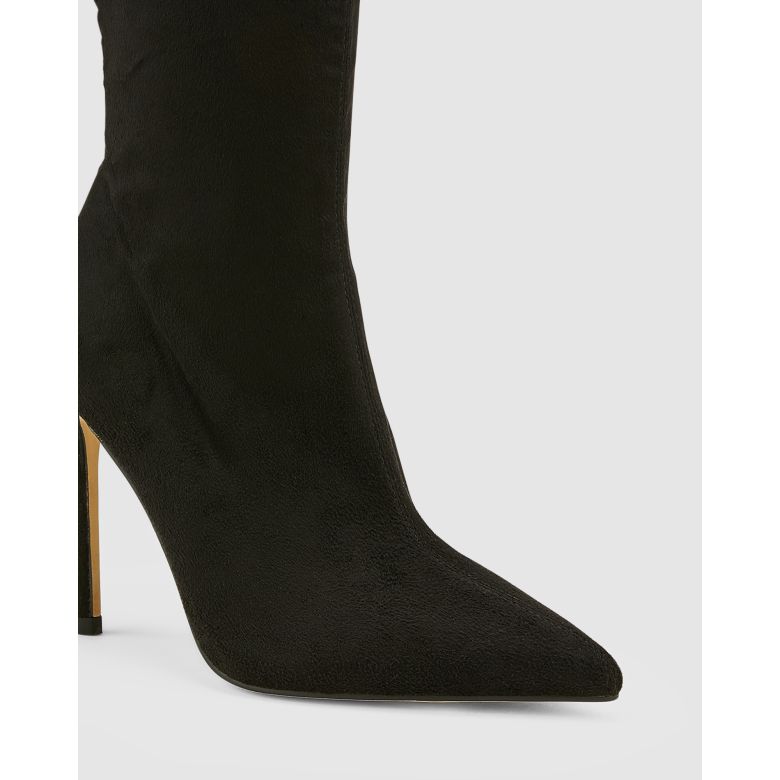 Katya Black Point Stiletto Heeled Ankle Boot