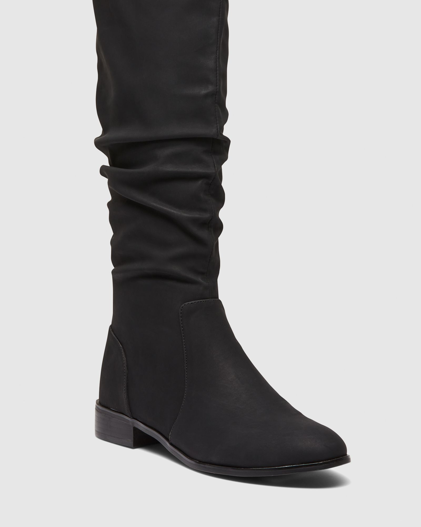 Ruched clearance boots flat