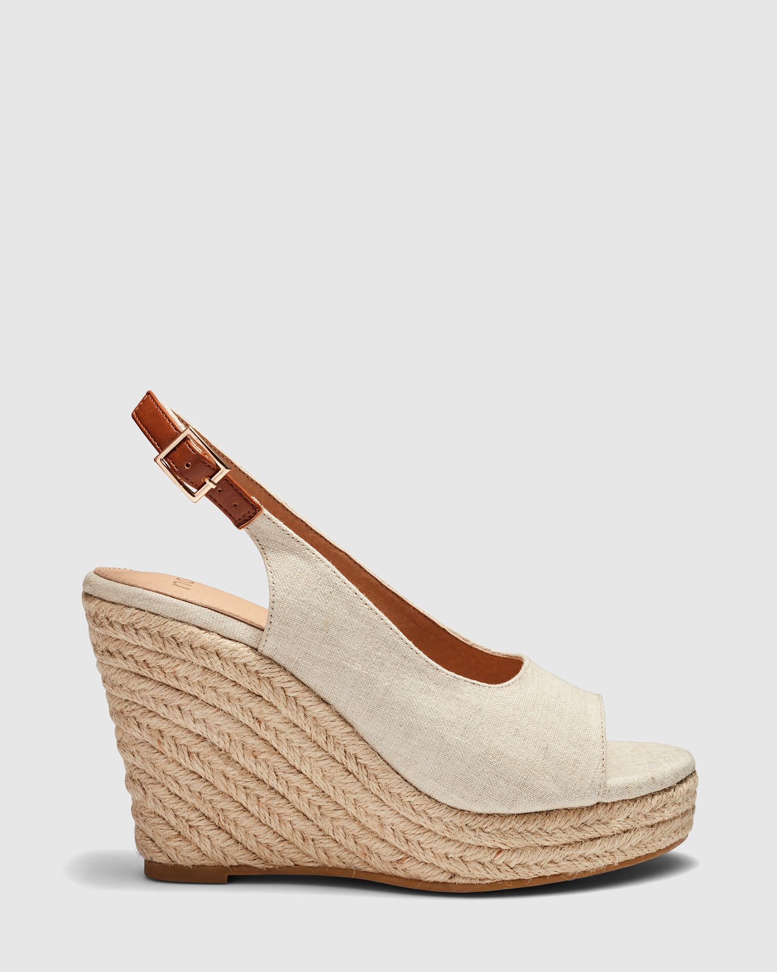 Ocean Beige Slingback Espadrille Wedge