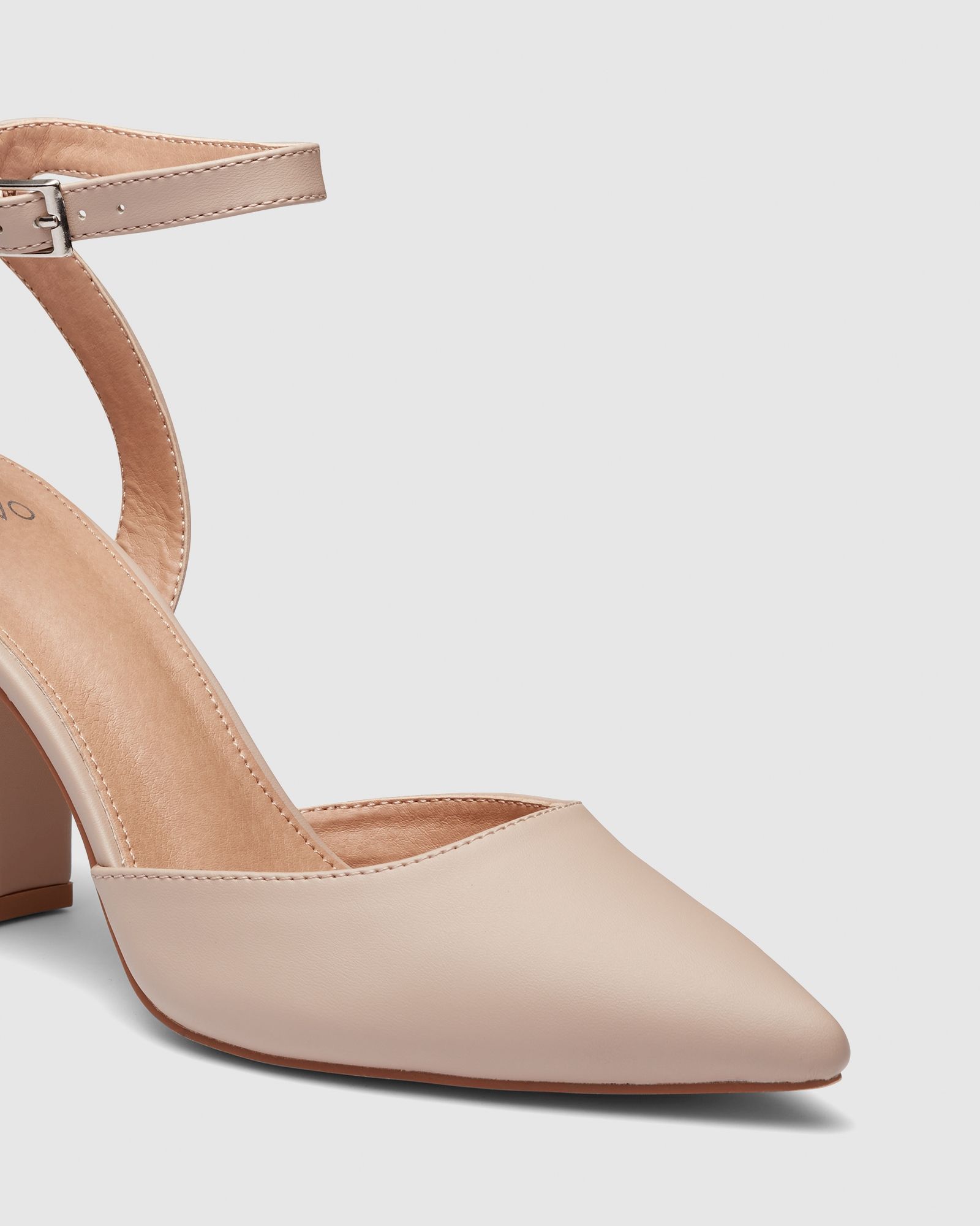 Nude ankle clearance strap court shoes