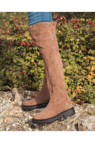 Over the clearance knee taupe boot